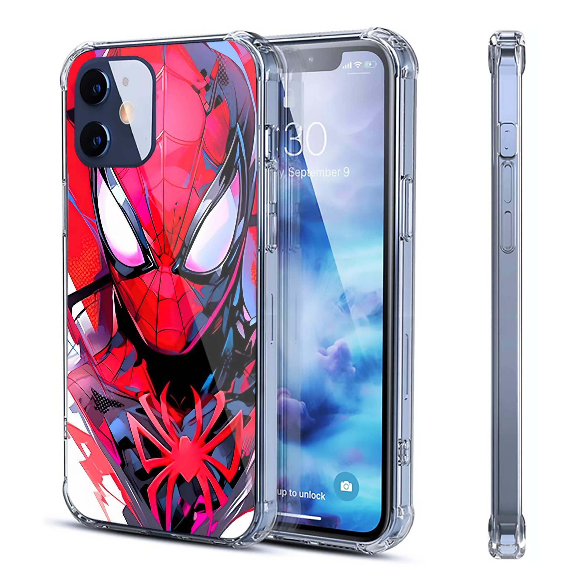 （画像用） Spider Man スパイダーマン 【iPhone 12シリーズ対応】透明スマホケース（クリアソフトケース）